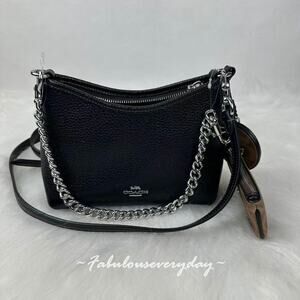 Coach Laurel Small Shoulder Bag With Mirror Charm And Pouch Leather/Black CBI06